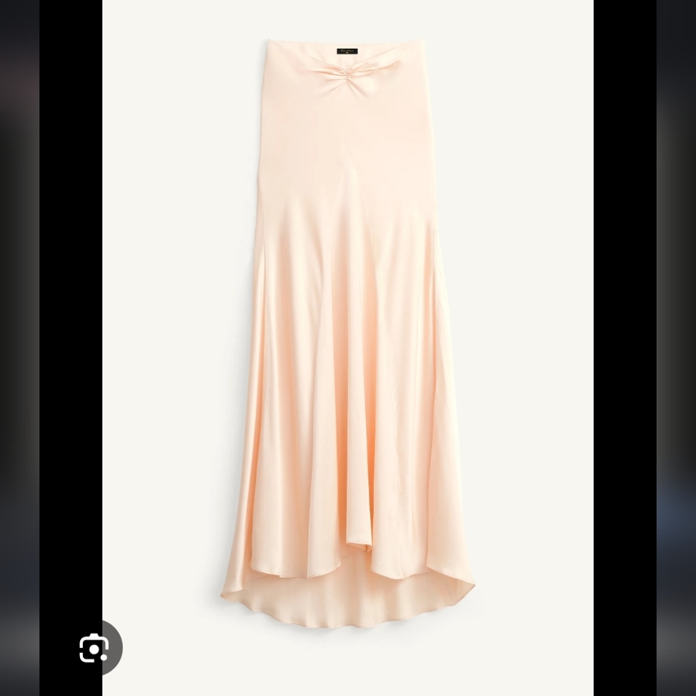 KATE MOSS X ZARA Elegant Pale Peach Maxi Skirt Sz L 🍑